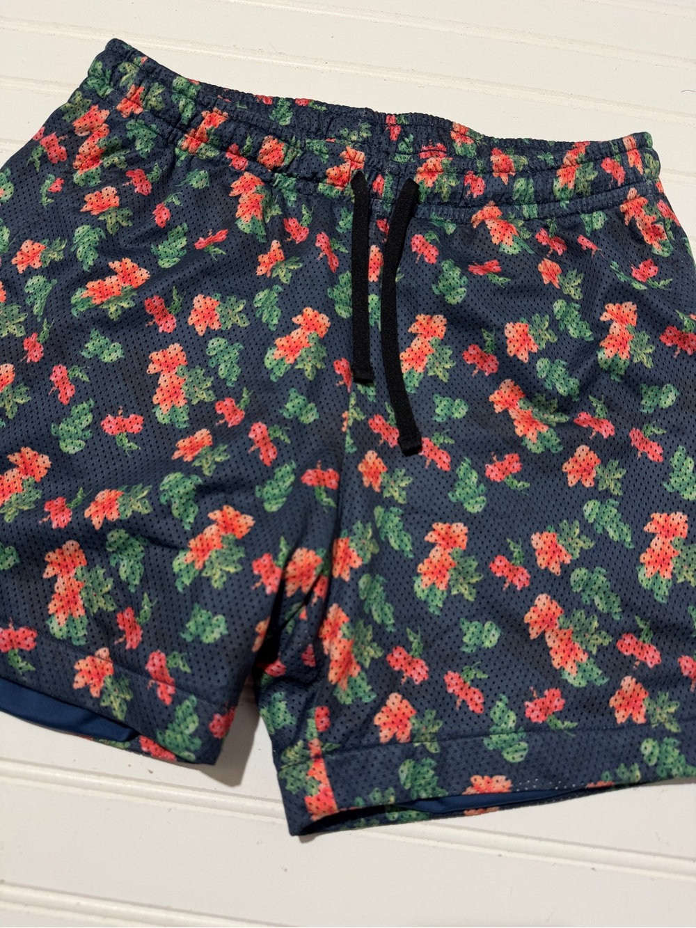 Bearbottom Blue Floral Lined Athletic Shorts Men's Medium 5.5" Inseam